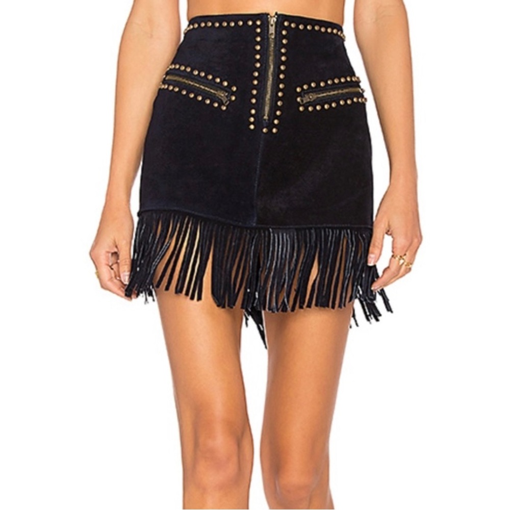 Understated Leather Hold Your Horses Skirt in INK